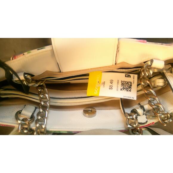 Dana Buchman Pink and White Peony Floral Bag - Picture 10 of 11